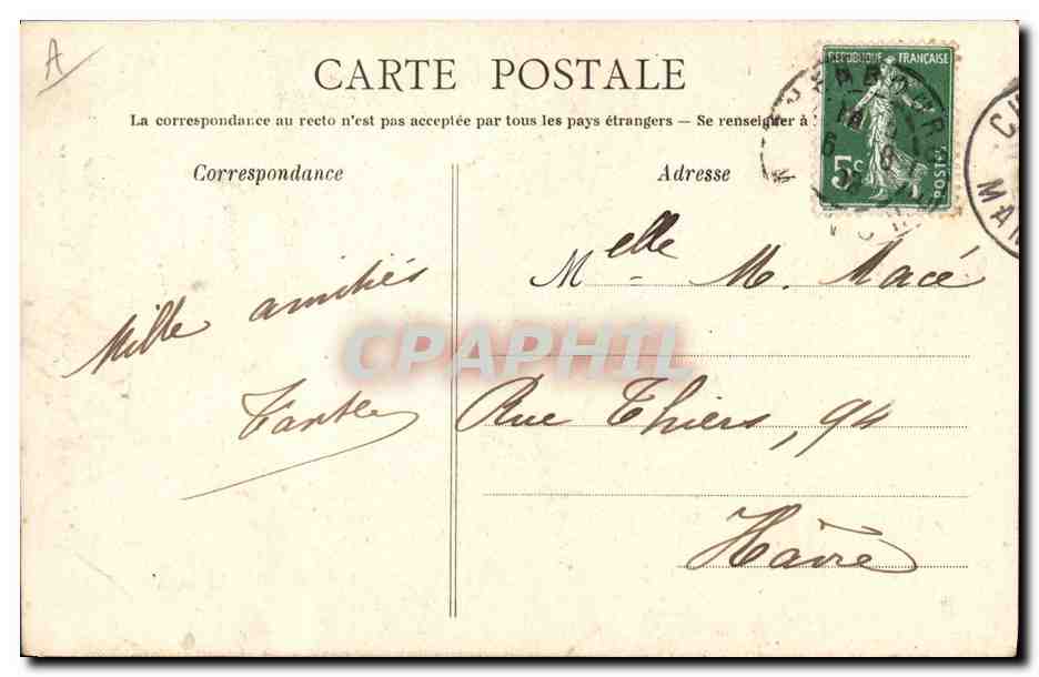 CPA Folklore Normandie Une commere — Verso