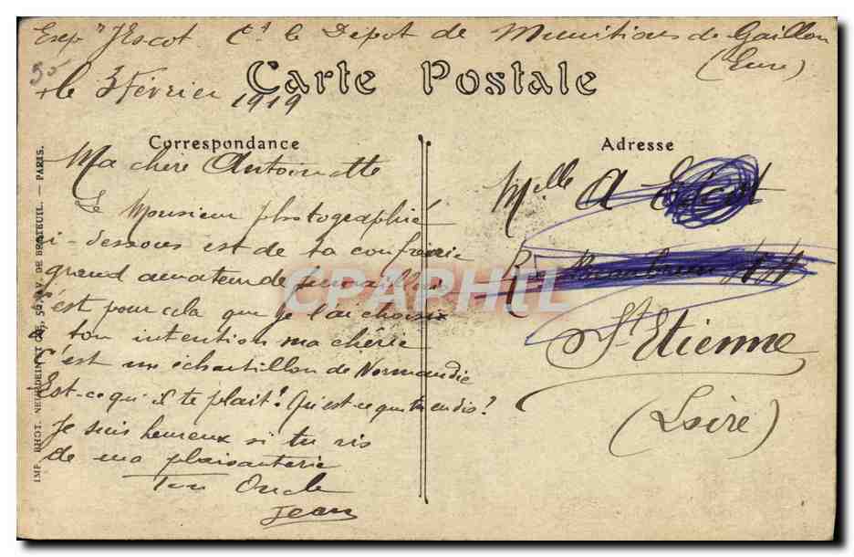 CPA Folklore Pecheur Normand  — Verso