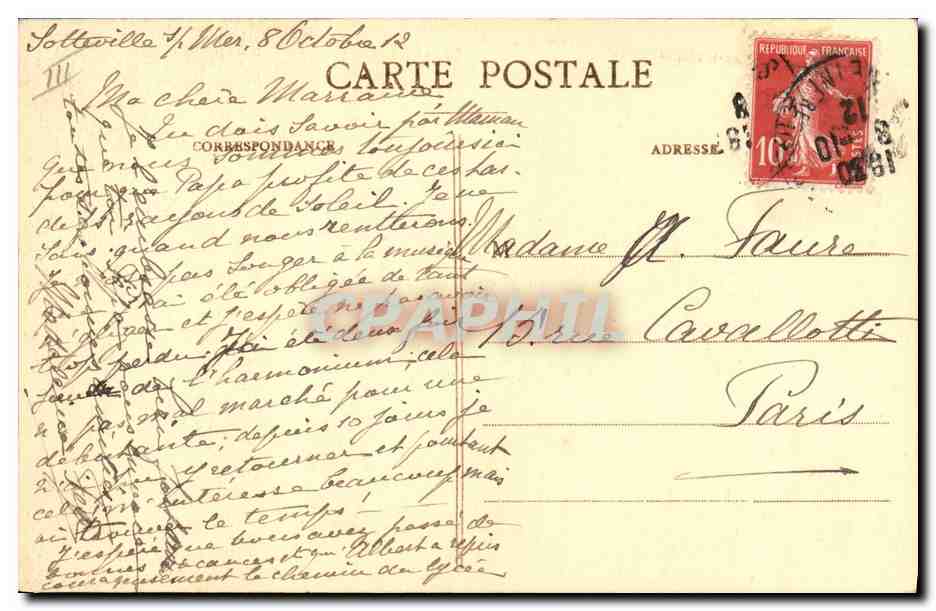 CPA Folklore Normandie St Valery de Caux  — Verso
