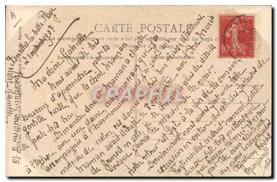 CPA Folklore Normandie Beuzeville La mere et sa fille  — Verso