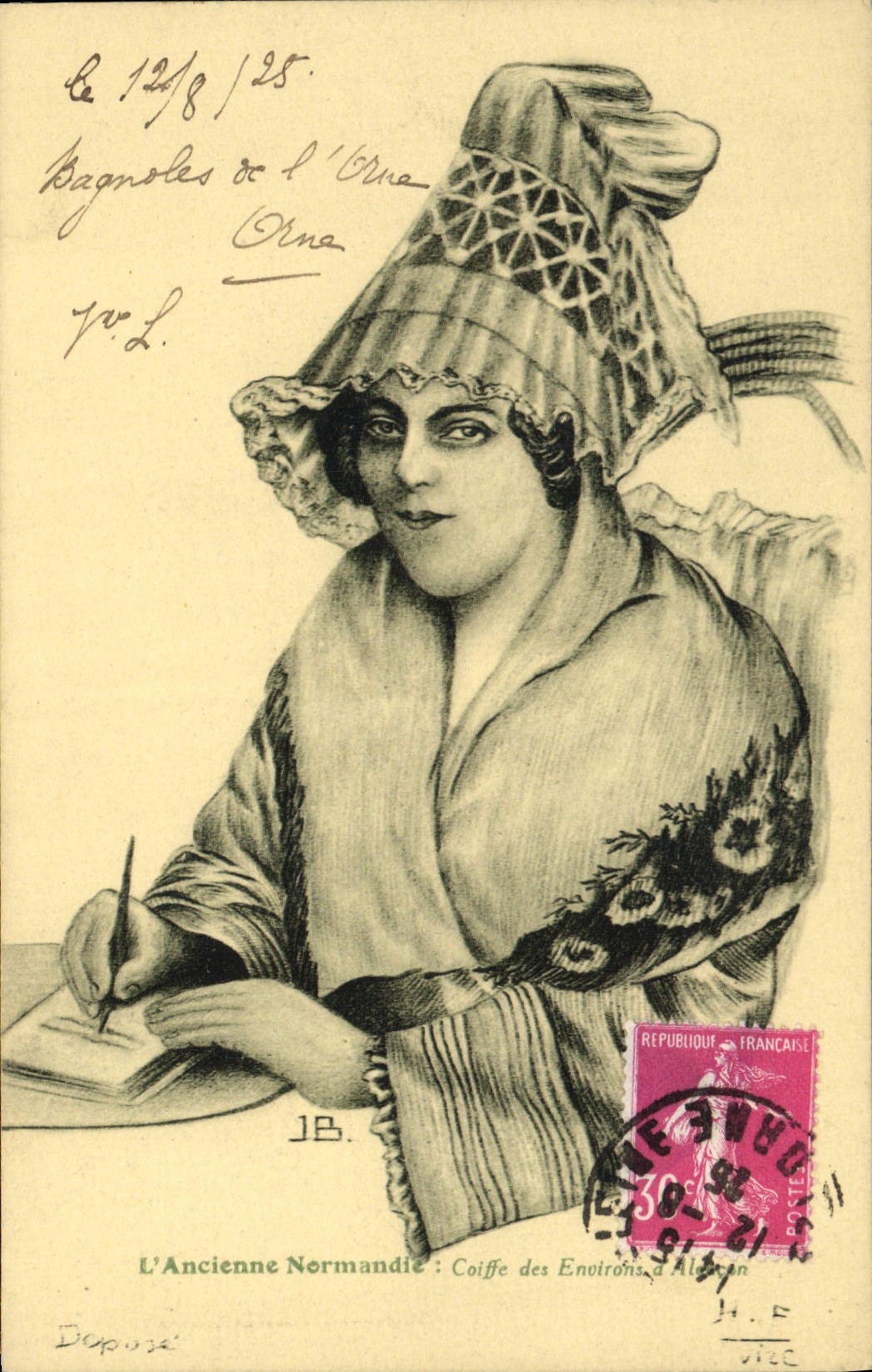 CPA Folklore Normandie Cofife des environs d'Alencon 