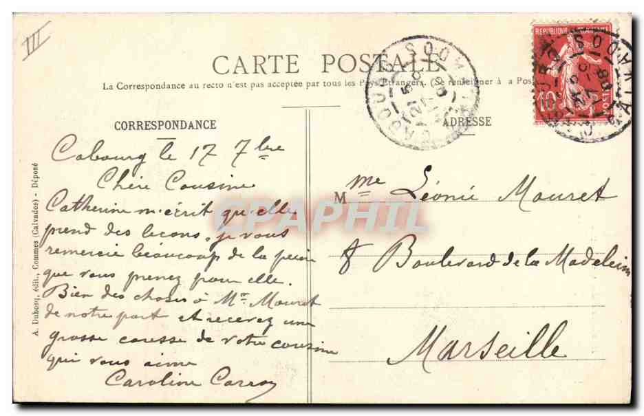 CPA Folklore Normandie Le reve  — Verso