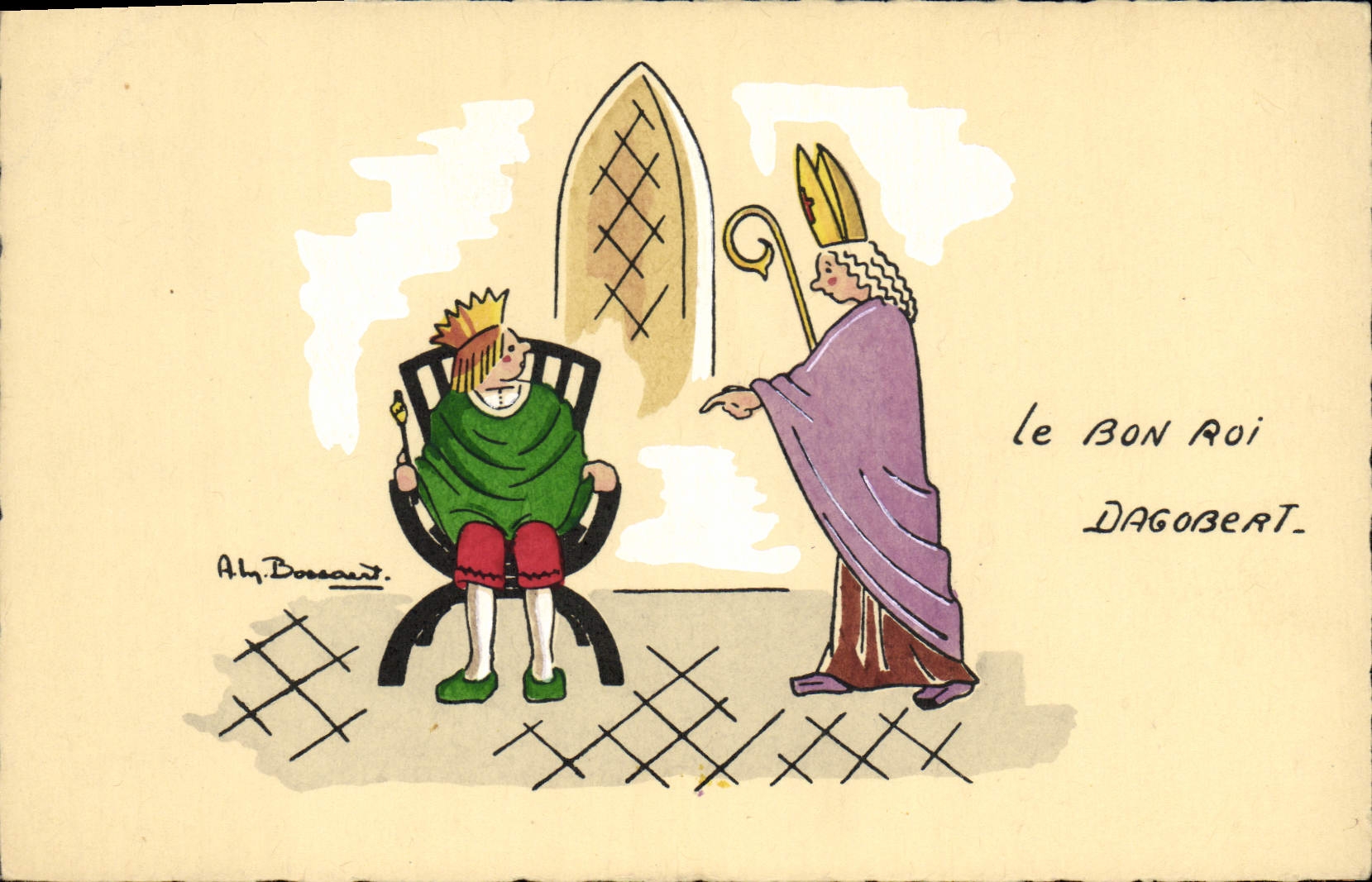 Der gute König Dagobert — Karikatur — Aly Bossaunt