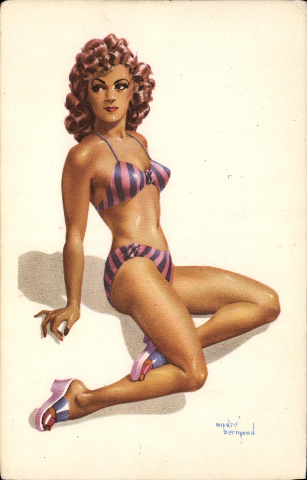 CPA Fantaisie Illustrateur Andre Bermond Femme Pin Up 