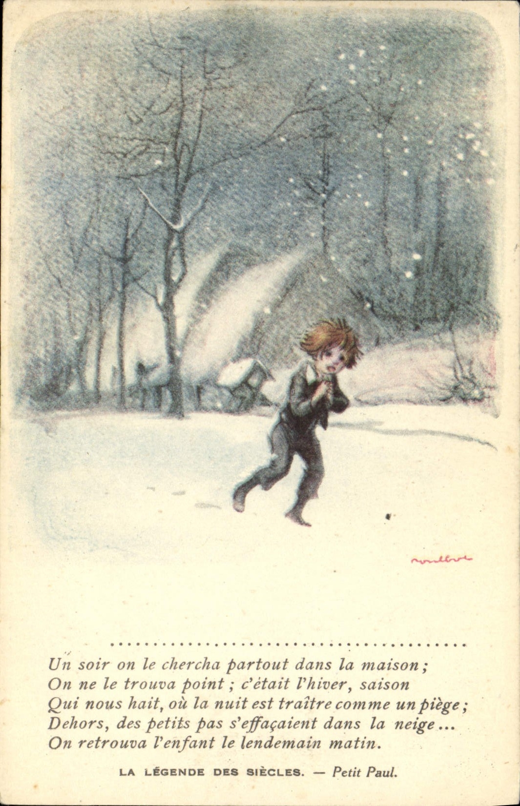 CPA Fantaisie Illustrateur Poulbot Victor Hugo La legende des siecles Petit Paul 