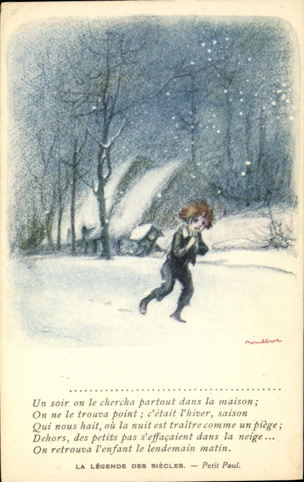 CPA Fantaisie Illustrateur Poulbot Victor Hugo La legende des siecles Petit Paul 