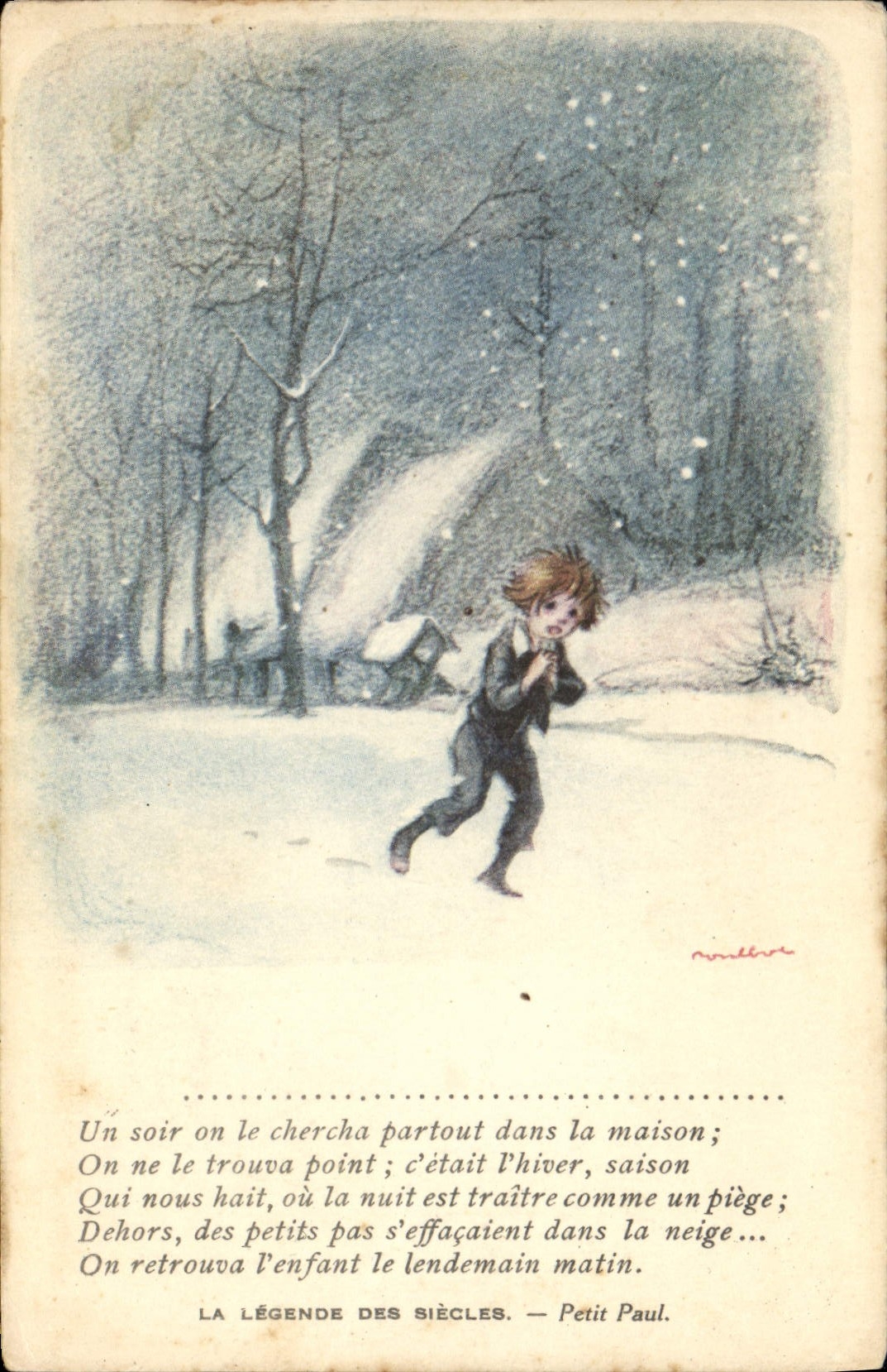 CPA Fantaisie Illustrateur Poulbot Victor Hugo La legende des siecles Petit Paul 