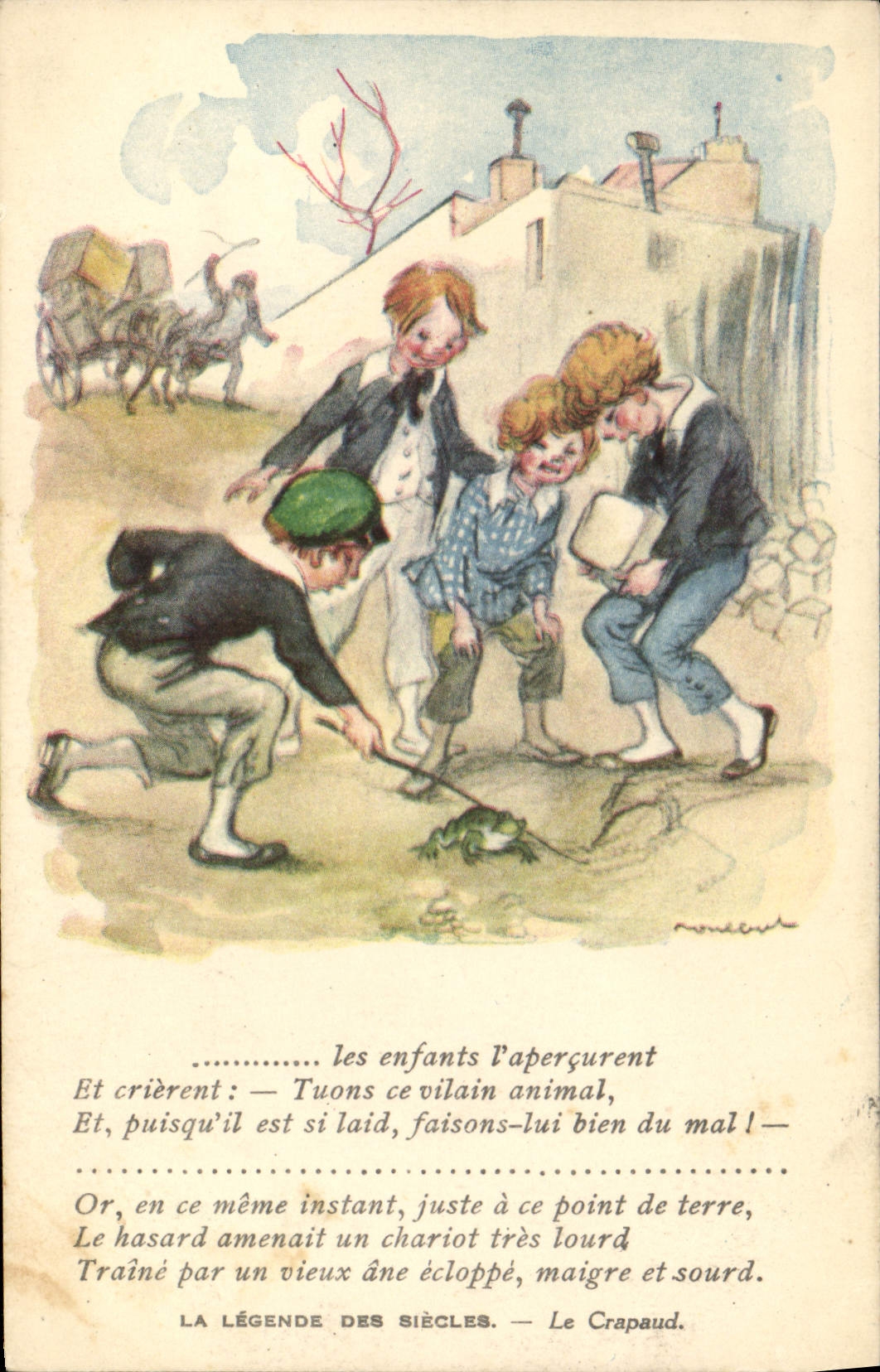 CPA Fantaisie Illustrateur Poulbot Victor Hugo La legende des siecles Le crapaud 