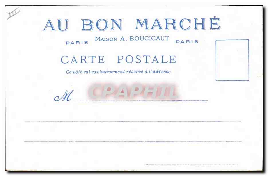 CPA Fantaisie Illustrateur Au Bon Marche Vieux Paris Rue des remparts  — Rückseite