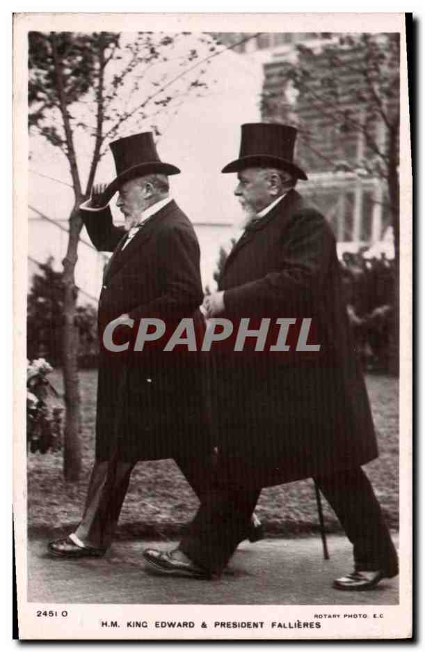 H.M. King Edward & President Fallières — Rotary Photo E.C. n°2451 O