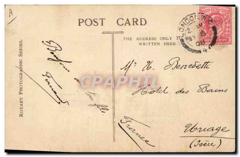 H.M. King Edward & President Fallières — Rotary Photo E.C. n°2451 O — Reverso