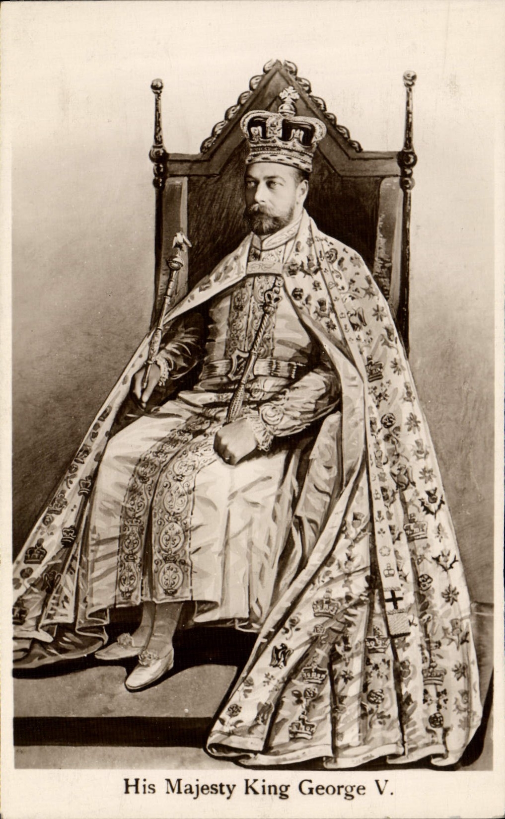 Son Altesse Royale George V — en costume royal — éditeur Davidson Bros. série 'AL'-BRITISH