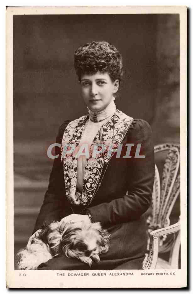 La Reine Mère Alexandra — portrait en noir et blanc — Rotary Photo, E.C.