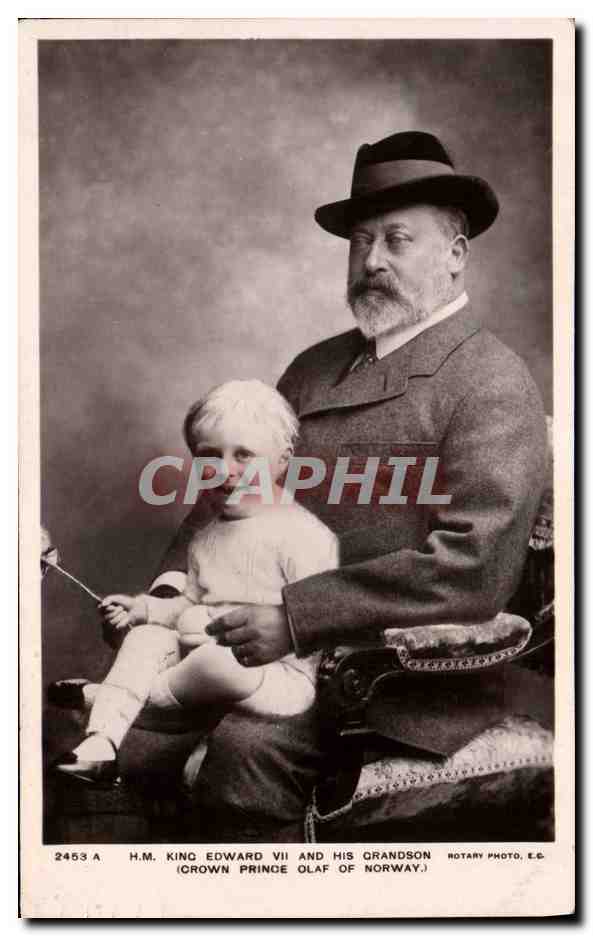 H.M. King Edward VII et son petit-fils (Crown Prince Olaf of Norway) — Rotary Photo, E.G. — n° 2453 A