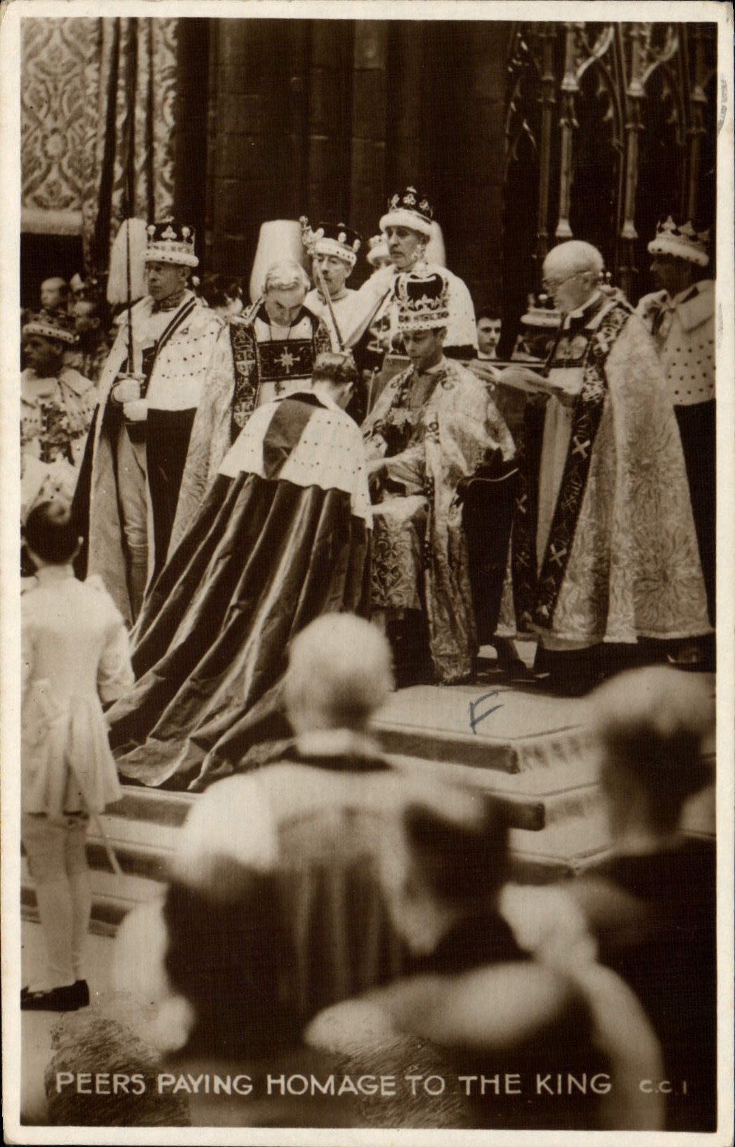Peers Paying Homage to the King — Coronation Souvenir Postcard — C.C.1