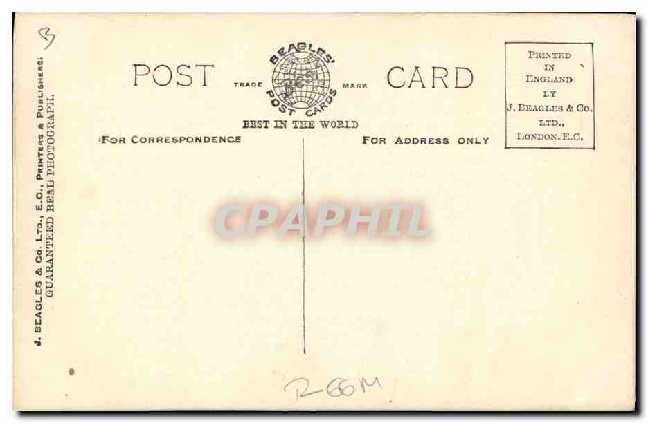 H.R.H. The Prince of Wales — en costume formel avec chapeau haut de forme — Beagles' Postcards n°327.E — Verso