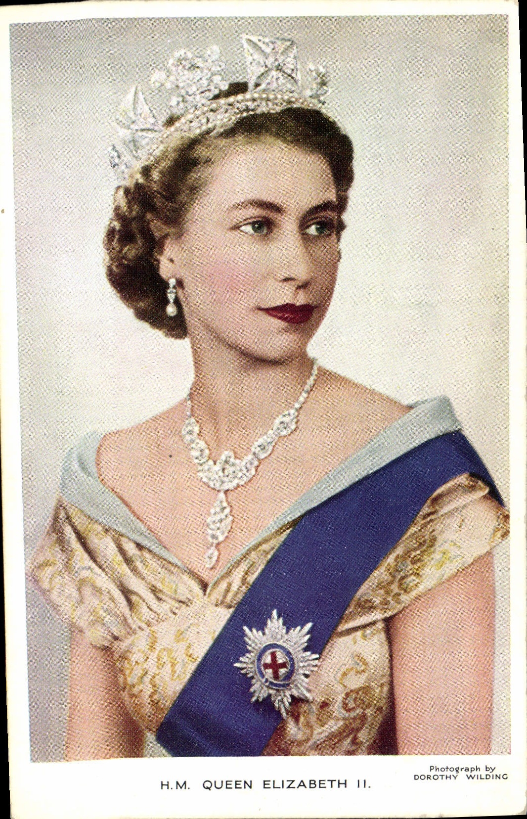 H.M. Queen Elizabeth II — Photograph by Dorothy Wilding — Valentine's Post Card