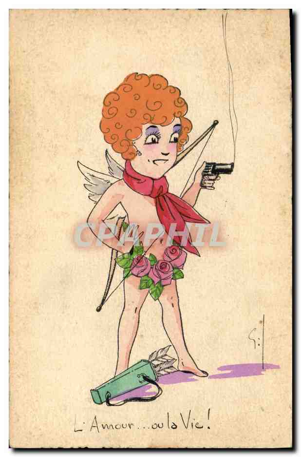 CPA Fantaisie Illustrateur Enfant L'amour ou la vie 