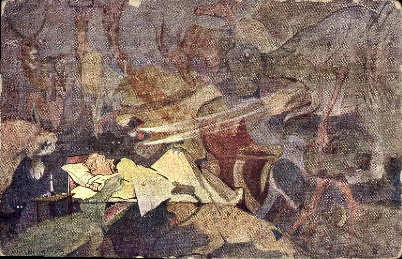CPA Fantaisie Illustrateur Fantomes