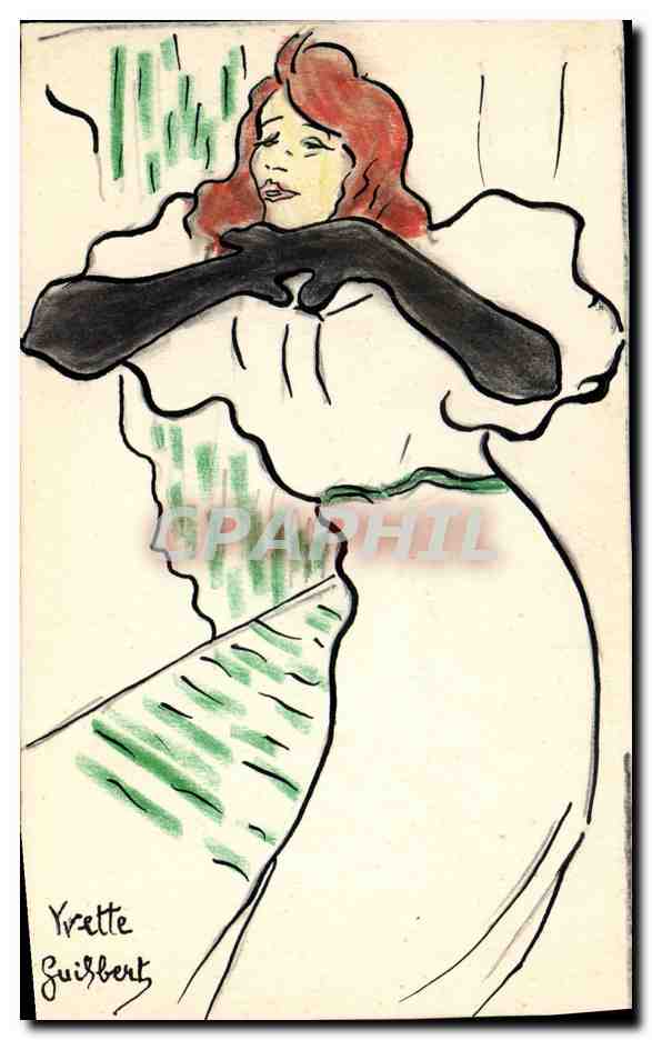 CPA Fantaisie Illustrateur Yvette Guilbert 
