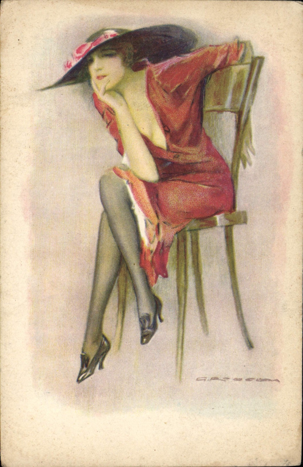 CPA Fantaisie Illustrateur Femme