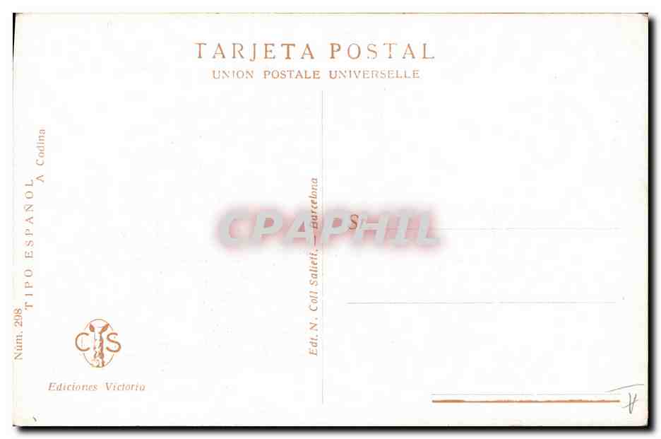 CPA Fantaisie Illustrateur Femme Tipo Espanol Codina — Rückseite