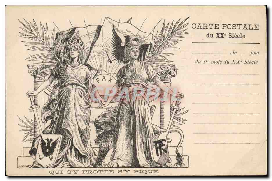 CPA Fantaisie Illustrateur Marianne Allemagne Militaria Pax