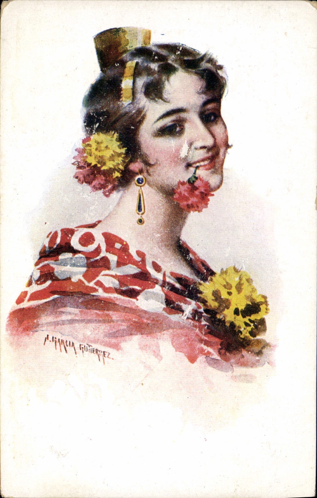 CPA Fantaisie Illustrateur Tipo Espanol Garcia Guttierez 