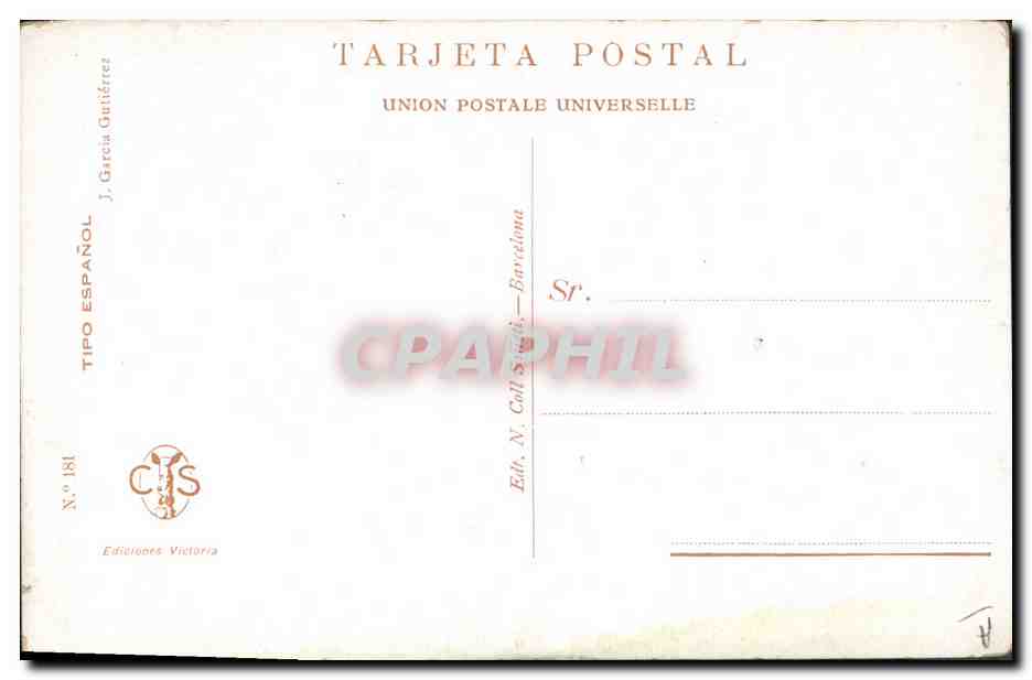 CPA Fantaisie Illustrateur Tipo Espanol Garcia Guttierez  — Rückseite