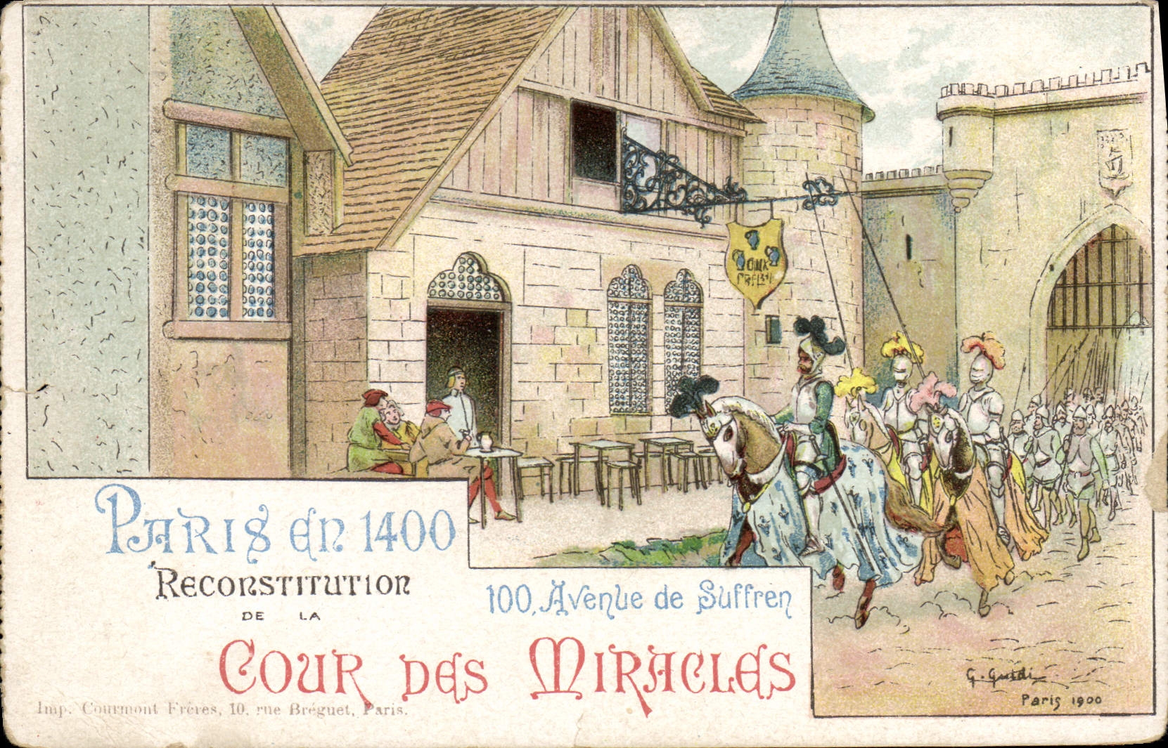 CPA Fantaisie Illustrateur Paris en 1400 Avenue de Suffren Cour des miracles 