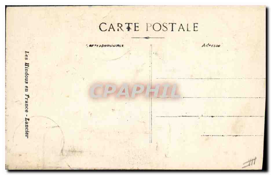CPA Militaria Les Hindous en France Lancier — Verso