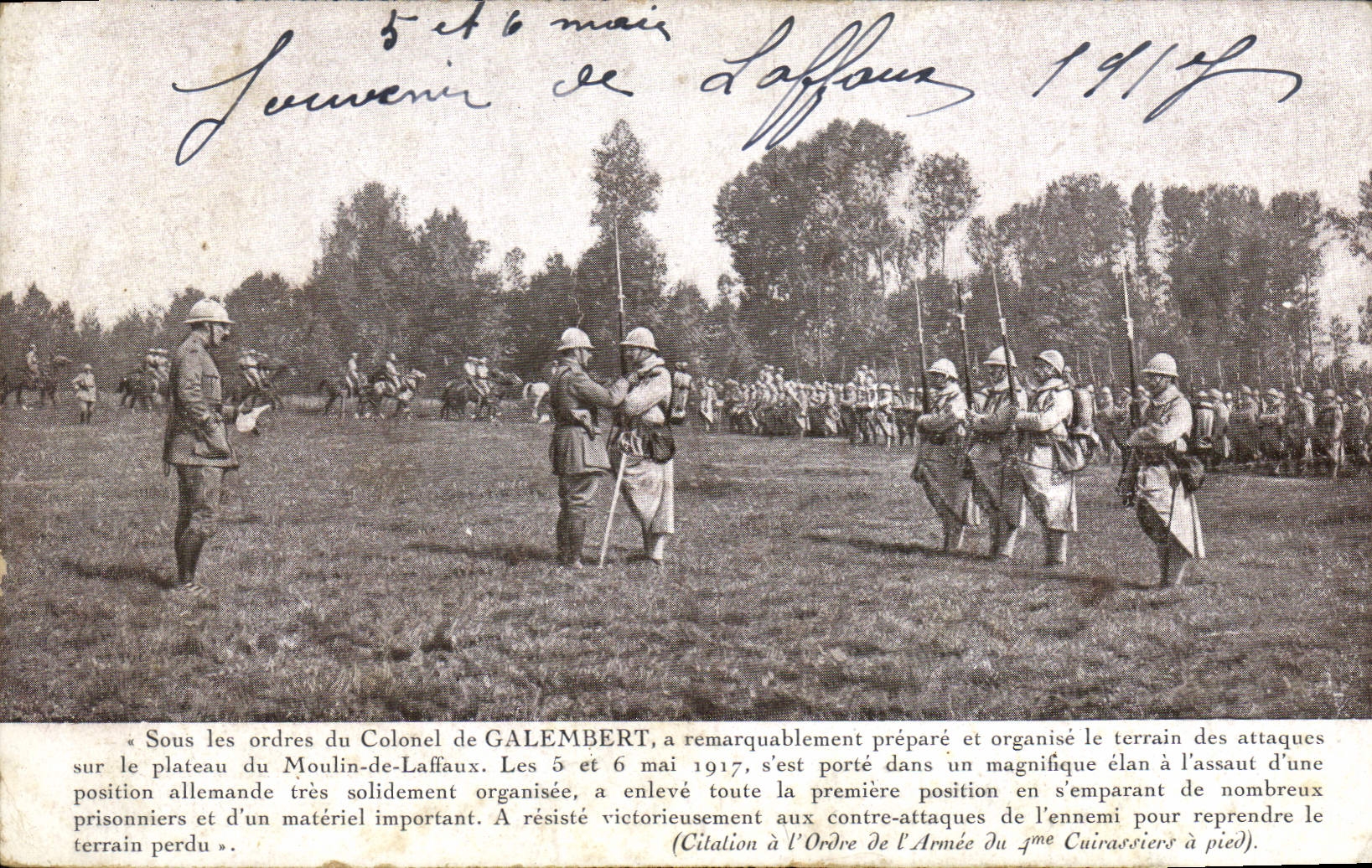 CPA Militaria Colonel Galembert Plateau de Moulin de Laffiaux Remise de decorations