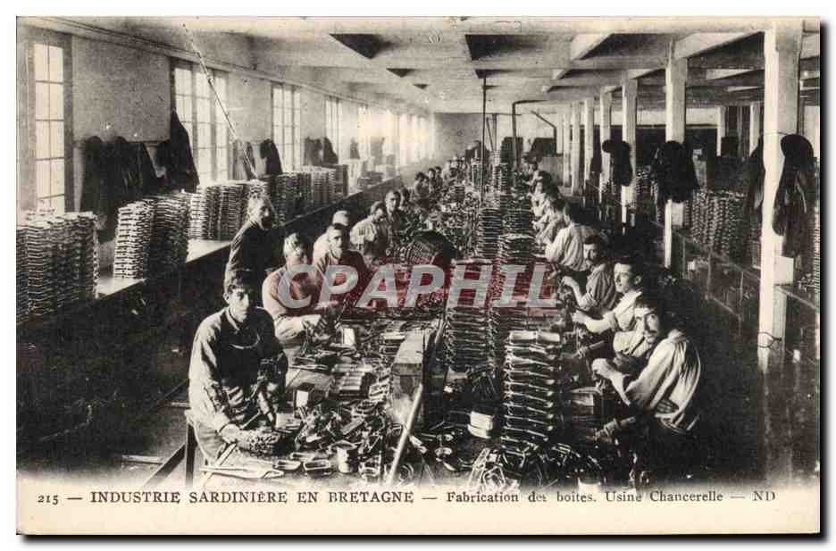 Industrie sardinière en Bretagne — Fabrication des boîtes — Usine Chancerelle — ND