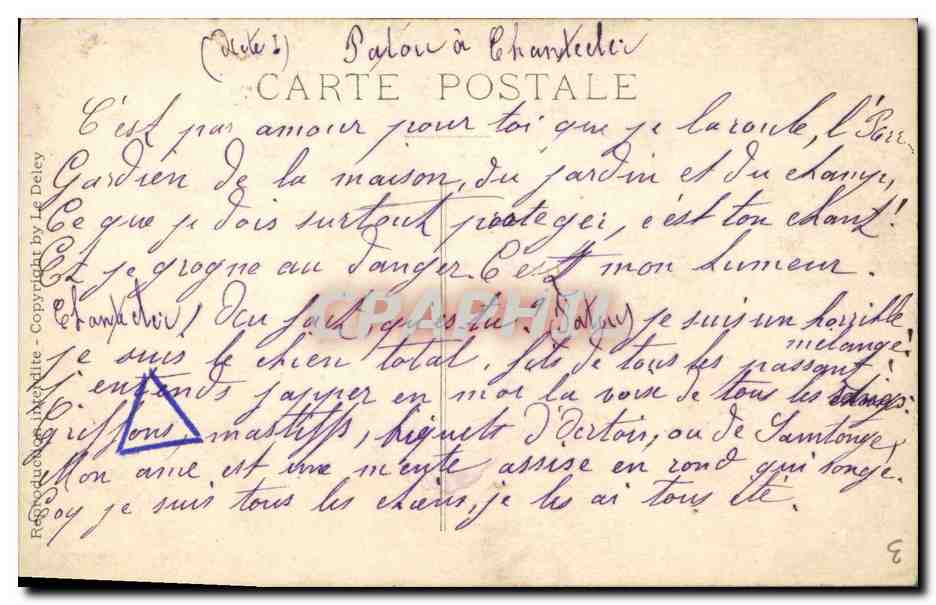 CPA Theatre Edmond Rostand Chantecler et le coq de combat — Verso