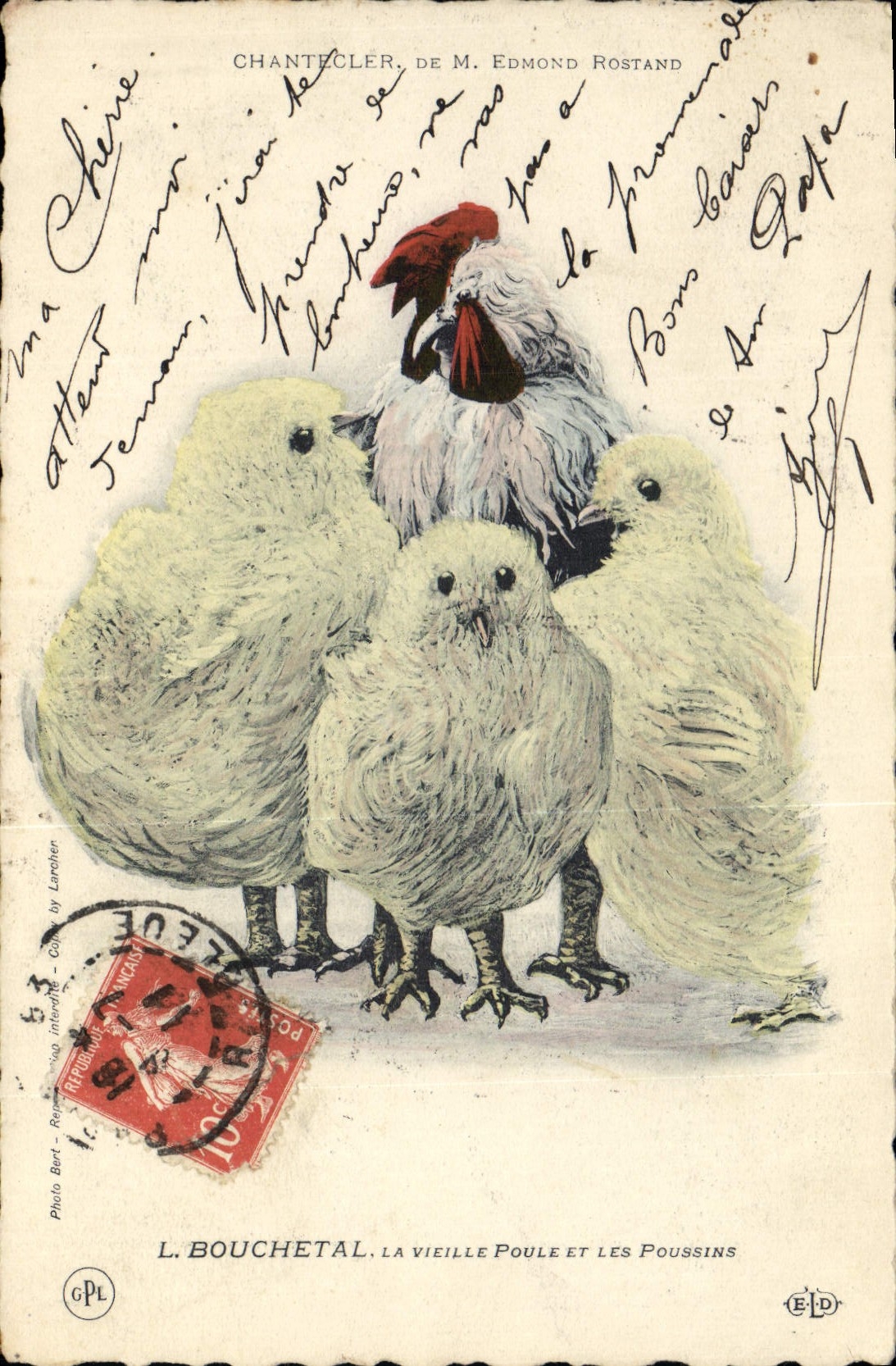 La vieille Poule et les Poussins — L. Bouchetal, éditeur — n° de série non visible