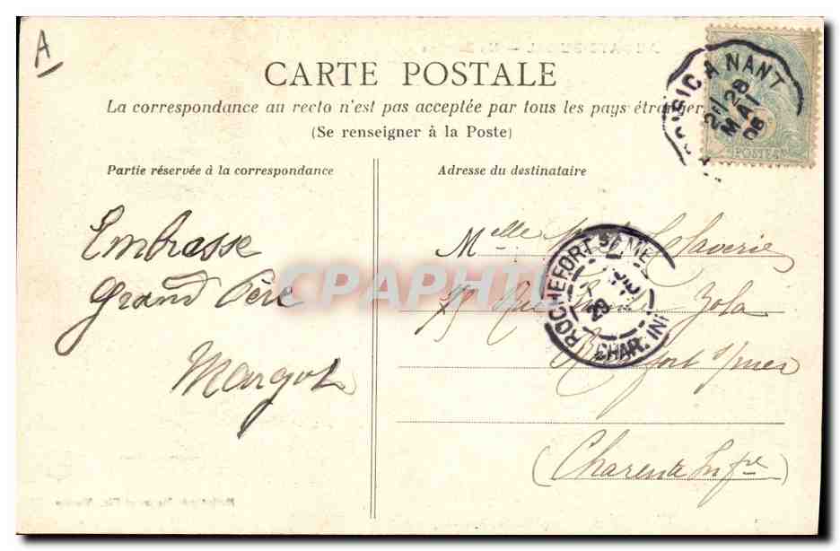 Au Pays du Sel — Un Baptême — Héliotypie Bugas et Cie, Nantes — Verso