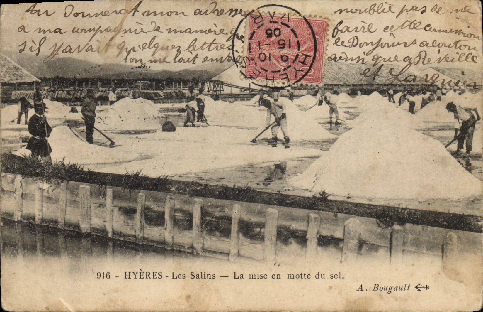 Hyères - Les Salins — La mise en motte du sel — A. Bougault