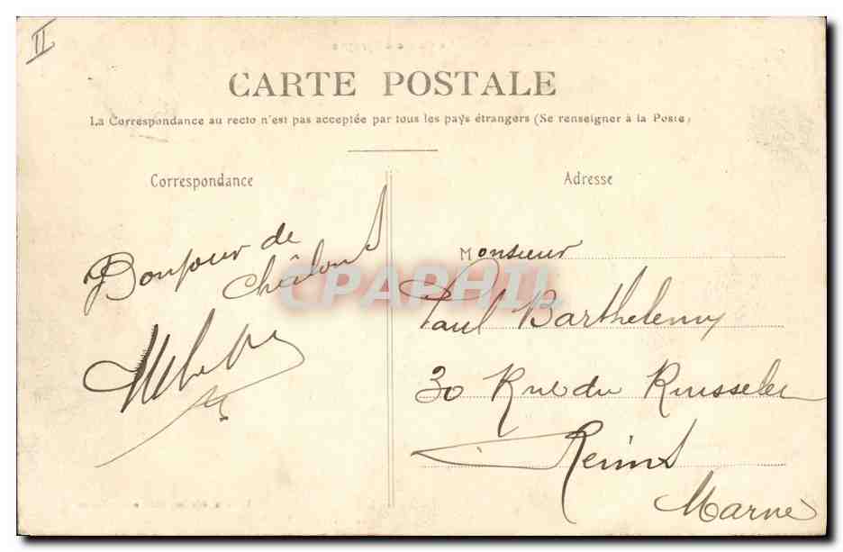 CPA Banque Caisse d'Epargne Chalons sur Marne — Rückseite