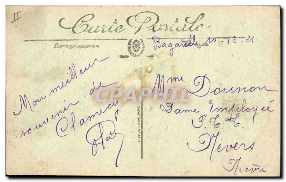 CPA Banque Caisse d'Epargne Clamecy — Verso