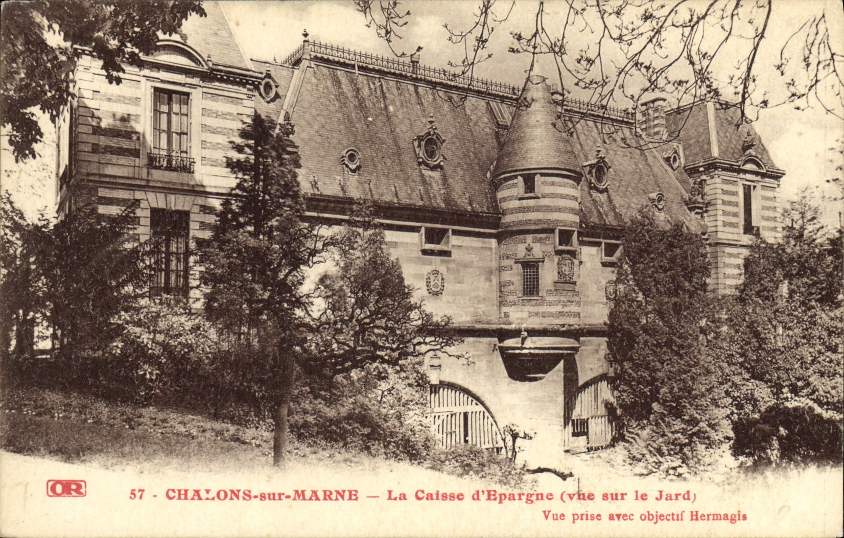 CPA Banque Caisse d'Epargne Chalons sur Marne Vue sur le Jard