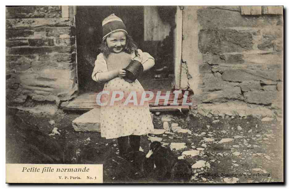 CPA Folklore Petite fille normande Canards