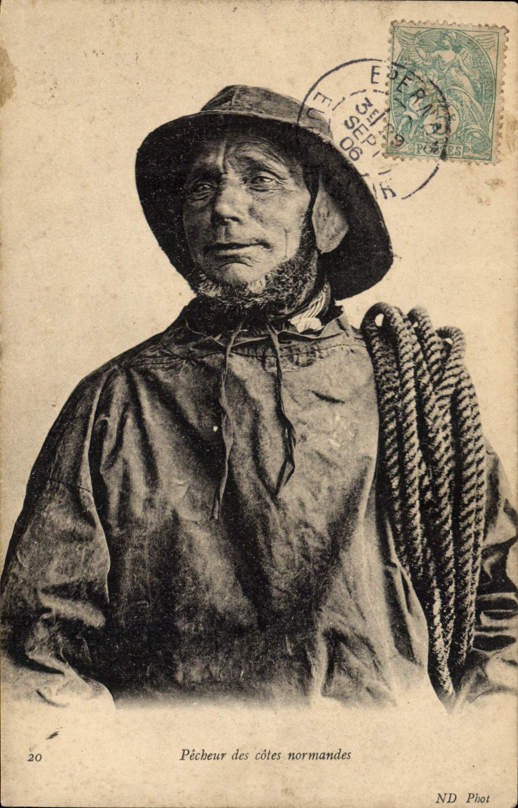 CPA Folklore Pecheur des cotes normandes Peche