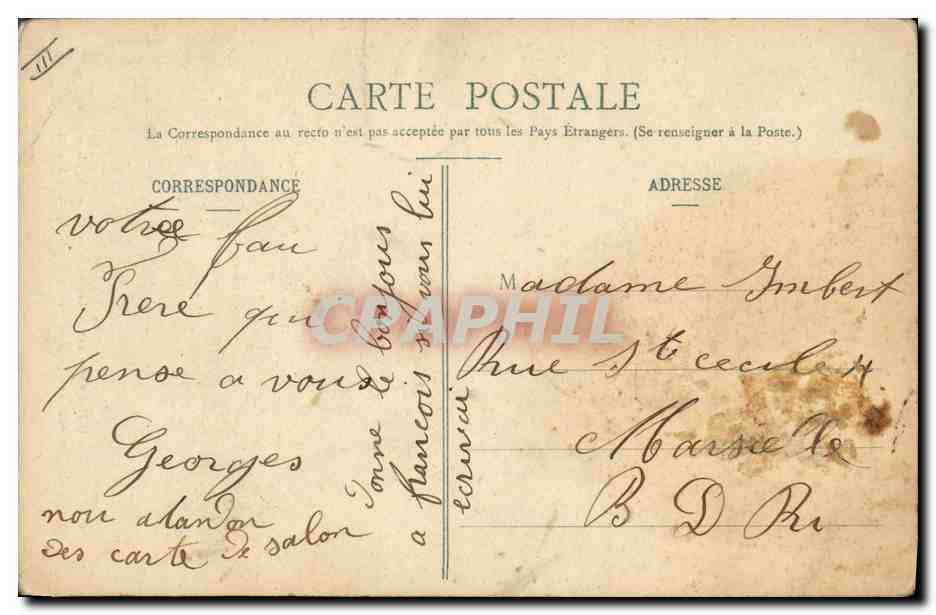 CPA Folklore Coiffes d'Hier Les filles de Caen Normandie — Verso