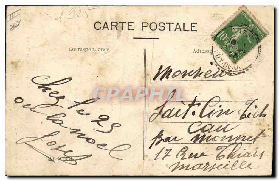 CPA Folklore Auvergne  — Rückseite