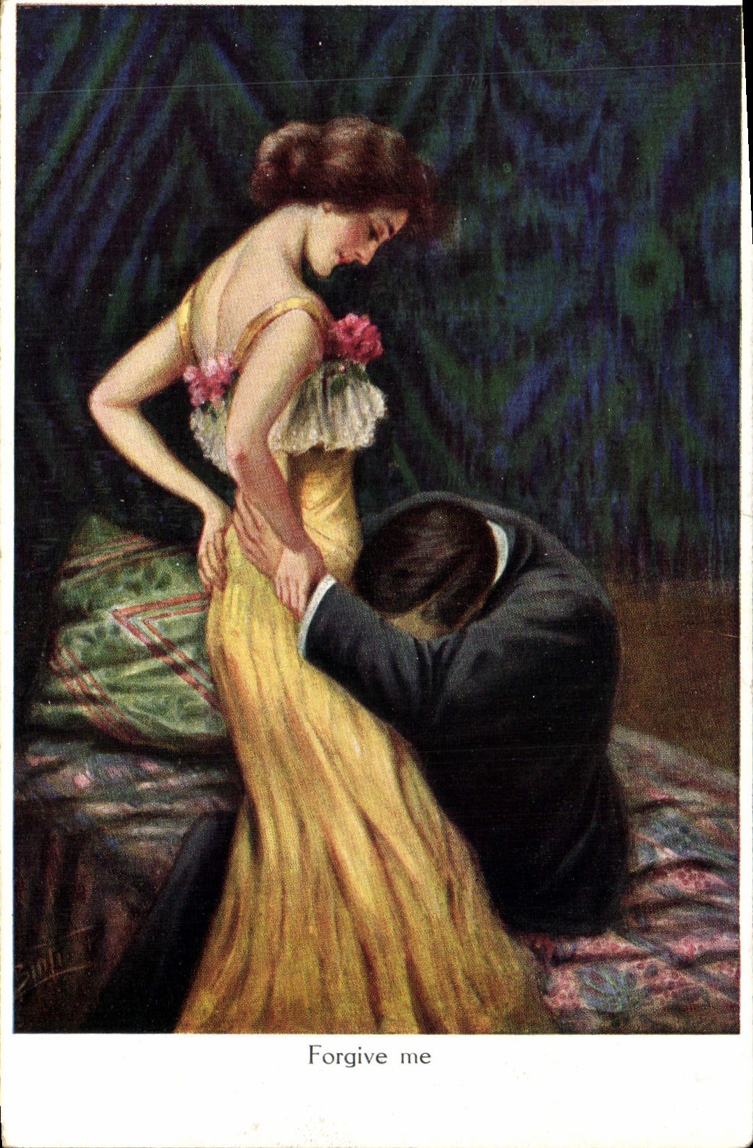 CPA Fantaisie Illustrateur Femme Forgive Me 