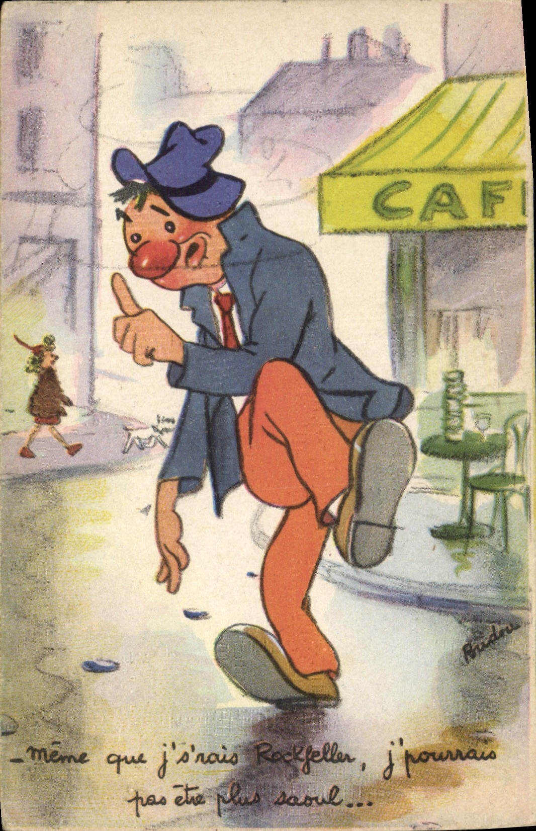 CPA Fantaisie Illustrateur Rockfeller Ivrogne