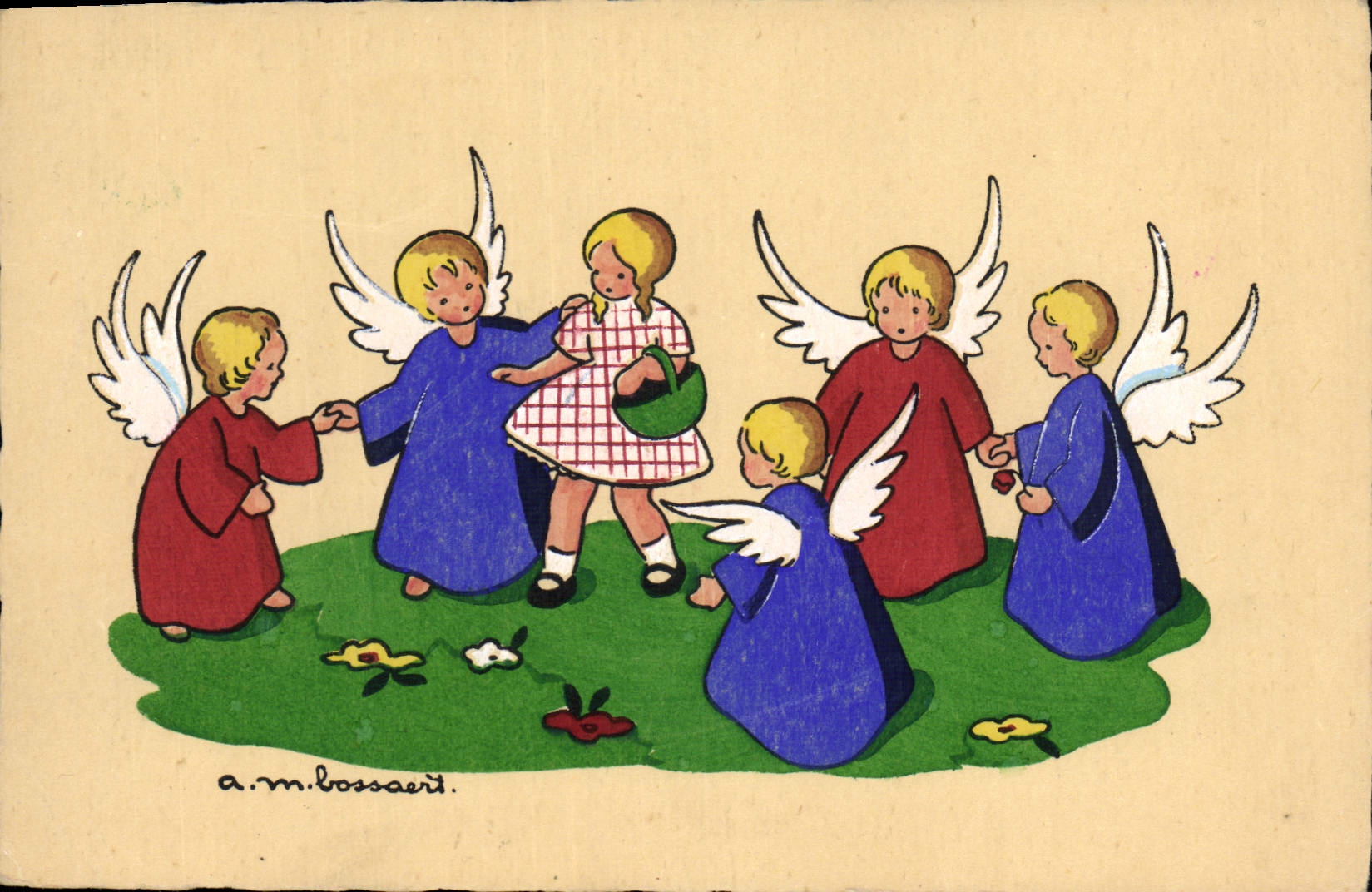 CPA Fantaisie Illustrateur Ange Anges