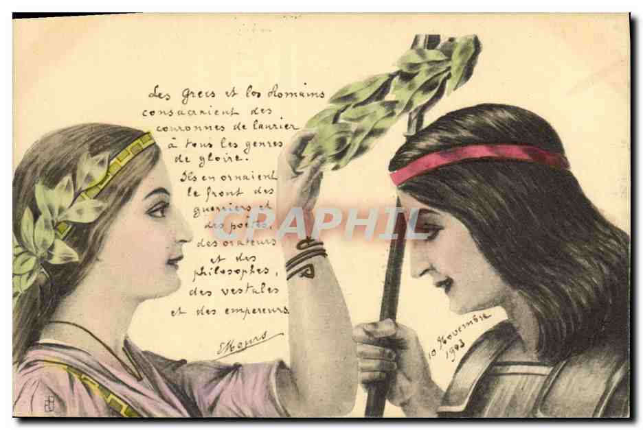 CPA Fantaisie Illustrateur Femmes Les grecs et les romains