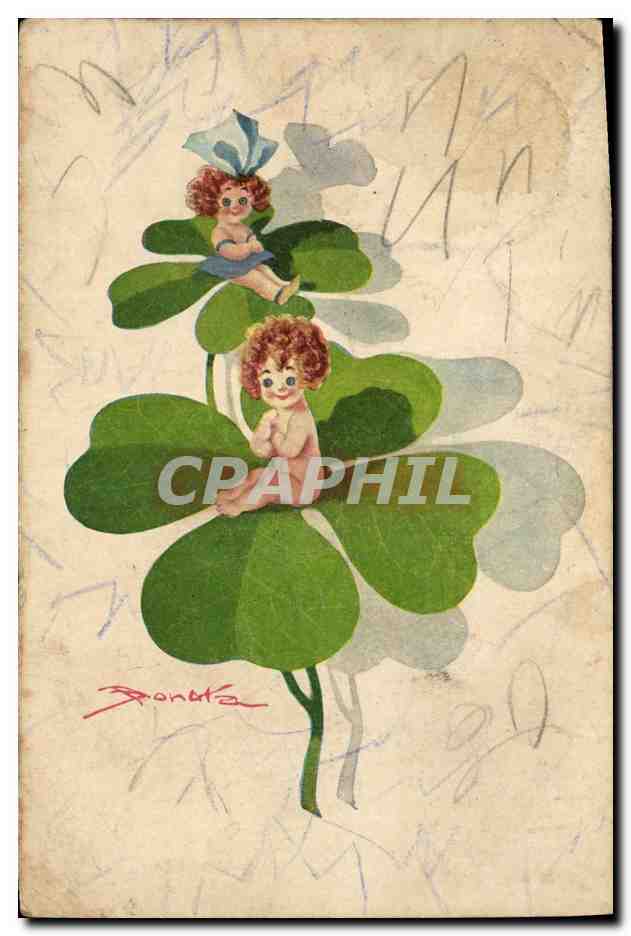 CPA Fantaisie Illustrateur Enfants Trefle