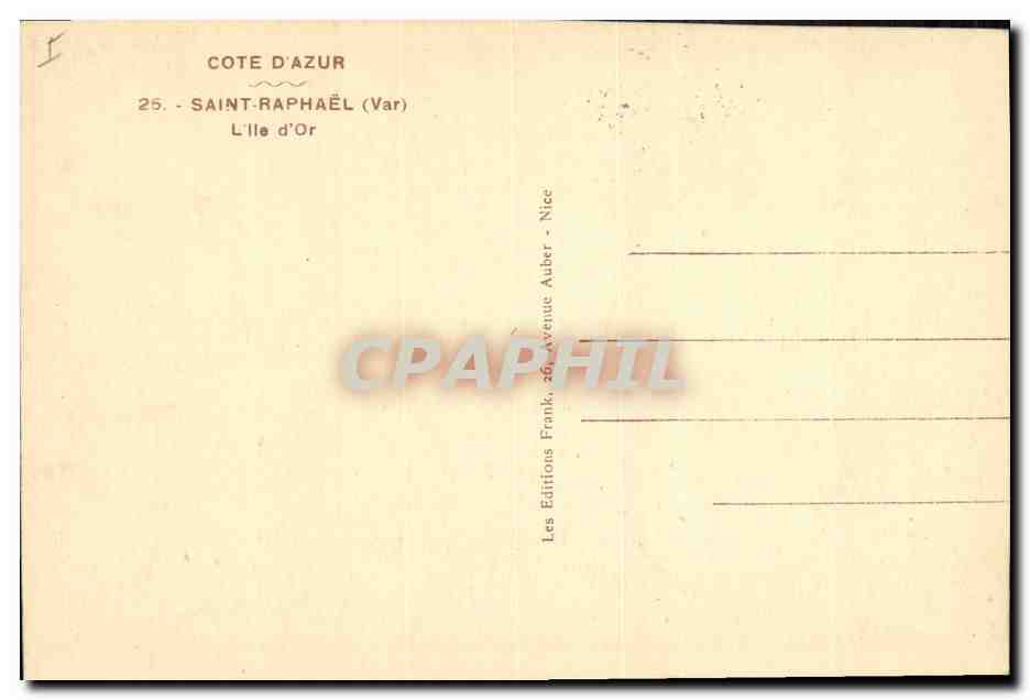 CPA Fantaisie Illustrateur Saint Raphael L'ile d'Or La boite aux lettres — Rückseite